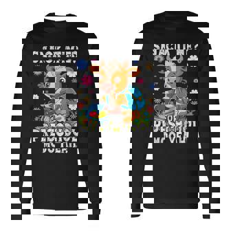 Snack Time For Preschool Moo Yeah Cow Kids Fun Long Sleeve T-Shirt | Mazezy