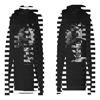 Sneaky フレンチブルドッグ ドッグ ドッグ フレンチ ポッキング ヘッド フェイス 長袖tシャツ 長袖Tシャツ - Kawaiitshirt