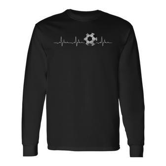Soccer Ball Heartbeat Long Sleeve T-Shirt - Thegiftio UK