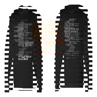 Social Worker Afro African American Black History Month Long Sleeve T-Shirt - Seseable