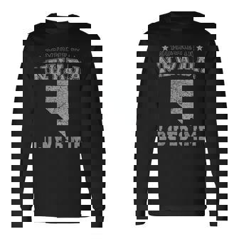 Someone In Nevada Loves Me Heart Vintage State Long Sleeve T-Shirt | Mazezy