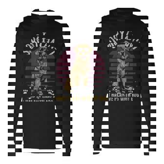 Sorry I Can’t Plans With My Dog Retro Sunset Pet Lover Long Sleeve T-Shirt - Monsterry