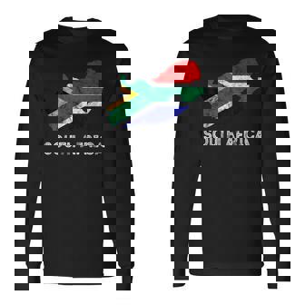 South Africa Map South African Flag Trip South African Roots Long Sleeve T-Shirt | Mazezy