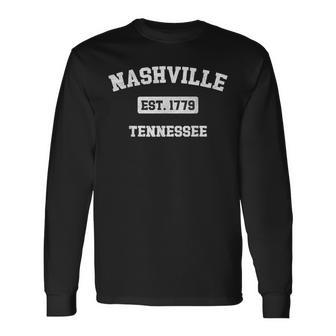 Souvenirintage Nashville Tennessee Tn Est 1779 T-shirt à manches longues - Cadeauxyz