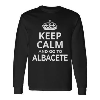 Souvenirs De Albacete Con Texto En Inglés Keep Calm And Go To Albacete Camiseta de manga larga - Regaloses