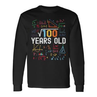 Square Root Of 100 10Th Birthday 10 Years Old Birthday Long Sleeve T-Shirt - Thegiftio UK