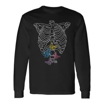 Squelette De Papillons Dans Monentre T-shirt à manches longues - Cadeauxyz