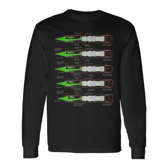 Sr-71 ハブ ブラックバード エアクラフト J58 エンジン ダイアグラム シャツ 長袖Tシャツ - Kawaiitshirt