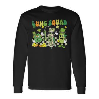 St Patrick Day Pulmonologit Lung Squad Respiratory Therapist Long Sleeve T-Shirt | Mazezy
