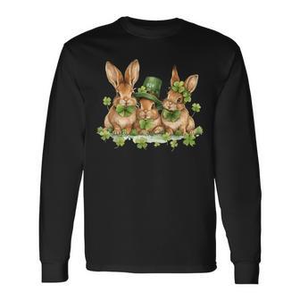 St Patricks Day Irish Bunny Long Sleeve T-Shirt - Monsterry