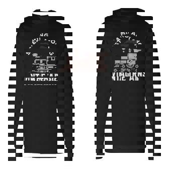 Staming Alongintage Train 機関車 長袖Tシャツ - Kawaiitshirt