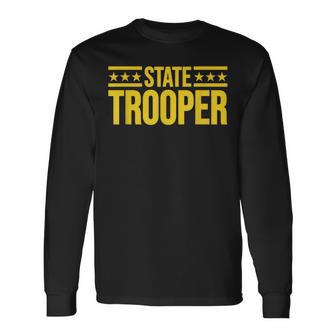 State Trooper Police Uniform Costume Long Sleeve T-Shirt - Thegiftio UK