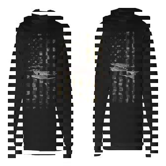 Storione Bandiera Americanatorione Pesca Maglietta a maniche lunghe - Novitaregali