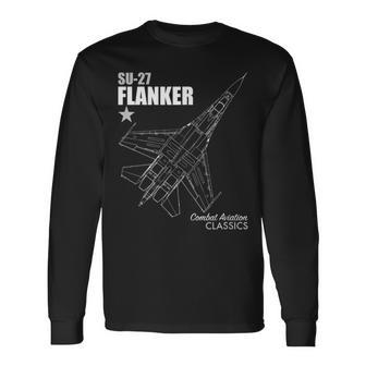 Su-27 フランカー 長袖Tシャツ - Kawaiitshirt