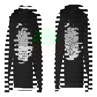 Succulent Cactus Lover Fueled By Plants Gardening Botany Long Sleeve T-Shirt | Mazezy