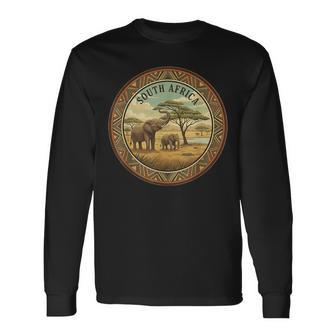 Südafrikaafari Elefant Familie Afrikanische Tierweltintage Langarmshirts - Geschenkecke