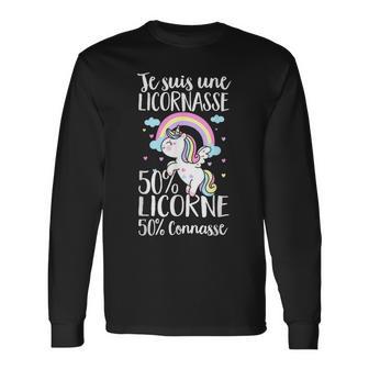 Suis Une Licornasse 50 Licorne 50 Connasse Licorne Adultes T-shirt à manches longues - Cadeauxyz