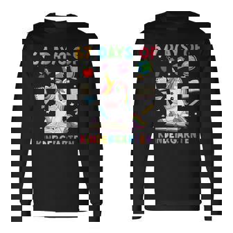 Survived 100 Day Of School Six Seven 67 Unicorn Kindergarten Long Sleeve T-Shirt - Thegiftio