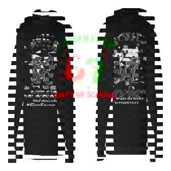 I Survived 67 Days Of School 5th Grade Teacher Christmas Long Sleeve T-Shirt | Mazezy