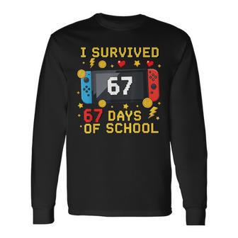 I Survived 67 Days Of School 67 Meme Gamer Students Matching Long Sleeve T-Shirt - Thegiftio UK