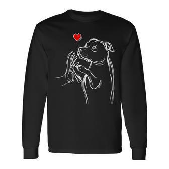 Süßetaffordshire Bullterrier Hunde Geschenketaffordshire Bullterrier Liebe Frauchen Hunde Damen Herrenchwarz Kurzarm Klassisch Klein Langarmshirts - Geschenkecke