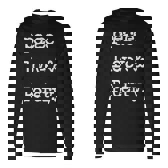 Symbole De La Paix De L'amour Et De La Poésie T-shirt à manches longues - Cadeauxyz