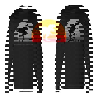 T-Rex Walking Beagle Trex Tyrannosaurus Cute Orange Long Sleeve T-Shirt | Mazezy