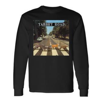 Tabby Road Cool Tabby Cats Crossing Long Sleeve T-Shirt | Seseable CA