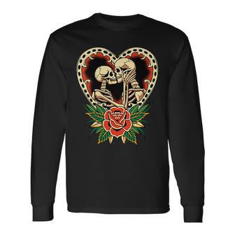 Tatouage Traditionnel Américain Rétro Oldchool Flash T-shirt à manches longues - Cadeauxyz