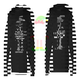 Tea Drinking Elf Christmas Family Matching Love Elf Xmas Long Sleeve T-Shirt - Monsterry