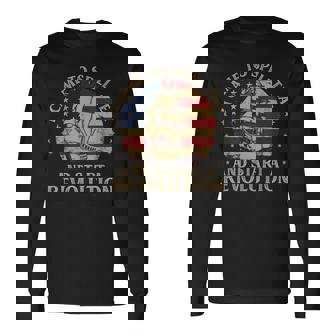 Tea Party Historian American Flag US History Boston Long Sleeve T-Shirt | Mazezy