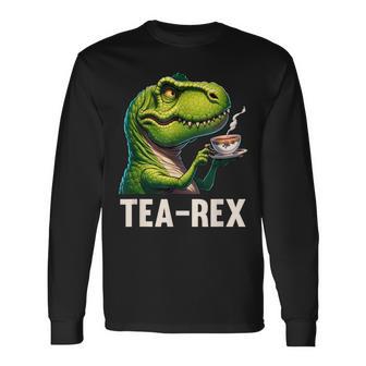 Tea Rex T-Rex Dinosaur Tea Lover Long Sleeve T-Shirt - Thegiftio UK