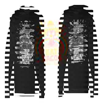 Thanksgiving Turkey Eat Tacos Sombrero Fiesta Mexican Long Sleeve T-Shirt | Mazezy