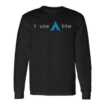 All Things Geek By Mcma I Use Arch Btw Small Long Sleeve T-Shirt - Thegiftio