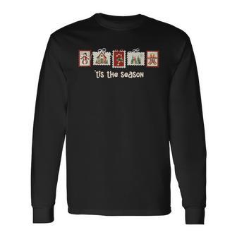 Tis The Season Coquette Christmas Winter Stamps Long Sleeve T-Shirt - Thegiftio UK