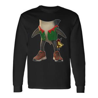 Tralalero Tralala Italian Brainrot Xmas Elf Christmas Long Sleeve T-Shirt - Thegiftio UK
