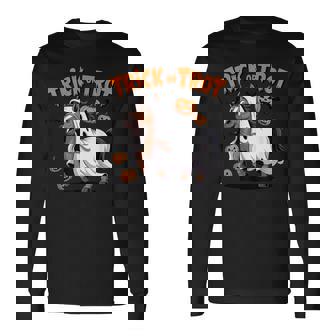 Trick Or Trot Halloween Horse Riding Long Sleeve T-Shirt | Mazezy