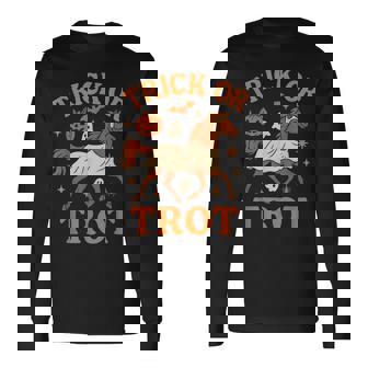 Trick Or Trot Horse Halloween Equestrian Costume Long Sleeve T-Shirt | Mazezy