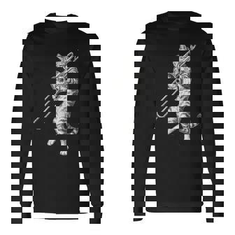 Trombone Cat Trombonist Jazz Musician Long Sleeve T-Shirt | Mazezy