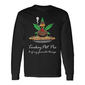 Turkey Smoking Weed Marijuana 420 Stoner Happy Thanksgiving Long Sleeve T-Shirt - Thegiftio UK