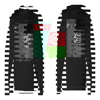 Turkmenistan Afghanistan Half Flag Turkmen Afghan Heritage Long Sleeve T-Shirt | Mazezy