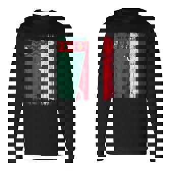 Turkmenistan Austria Half Flag Turkmen Austrian Heritage Long Sleeve T-Shirt | Mazezy