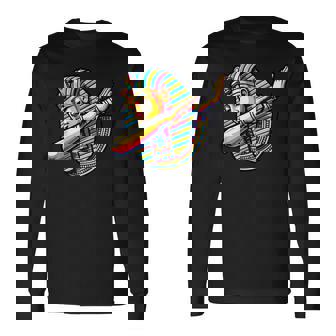 Tutankhamun Dabbing And Egyptian Pharaoh Long Sleeve T-Shirt | Mazezy