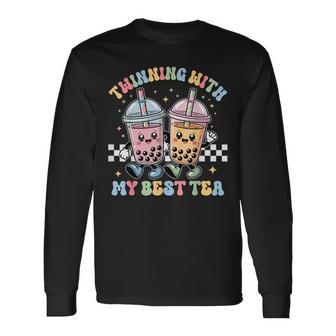 Twinning With My Best Tea Bestie Spirit Week Twins Day Long Sleeve T-Shirt - Thegiftio UK