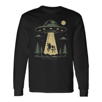 Ufo Cow Abduction Alien Spaceship Long Sleeve T-Shirt - Thegiftio UK