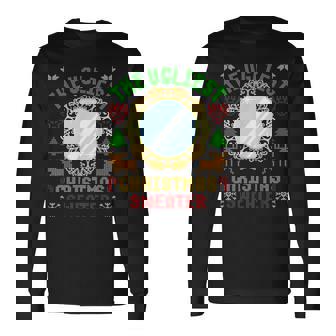 The Ugliest Ugly Christmas Sweater With Mirror Xmas Long Sleeve T-Shirt - Monsterry