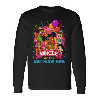Uncle Of The Birthday Girl Party Pink Doll Family Matching Long Sleeve T-Shirt - Thegiftio UK