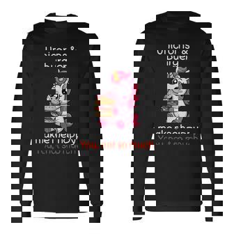 Unicorn Burger Shirt Sarcastic Unicorn Lover Burger Long Sleeve T-Shirt | Mazezy