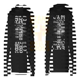 USA Flag Religious Quote Christian Faith Long Sleeve T-Shirt | Mazezy