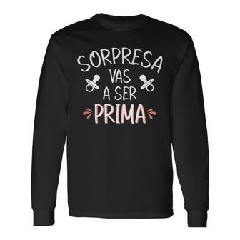 Vas Aer Primaorpresa De Embarazo Para Prima Español In Mangas Camiseta de manga larga - Regaloses